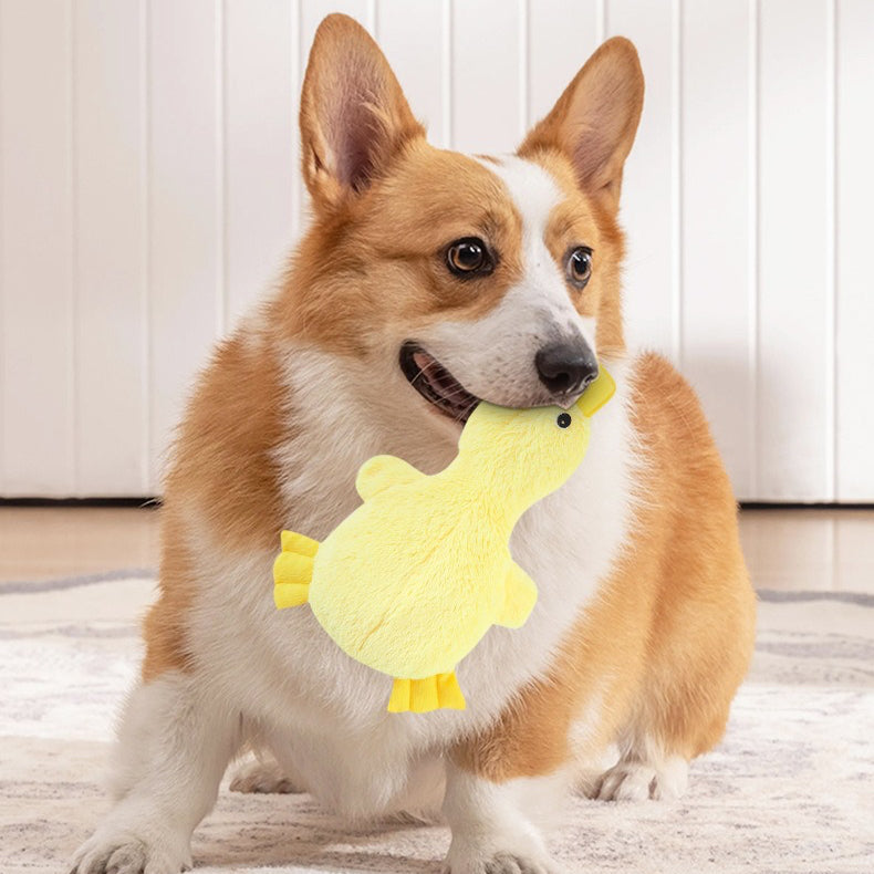 Yellow Duck Plush Chew Toy for Pet