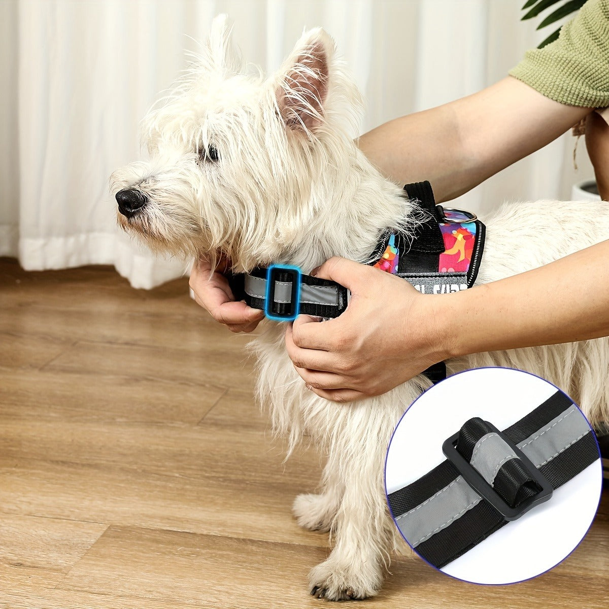 Night-Safe Reflective Dog Harness - No-Pull Design with Handle for Evening Walks & Training
