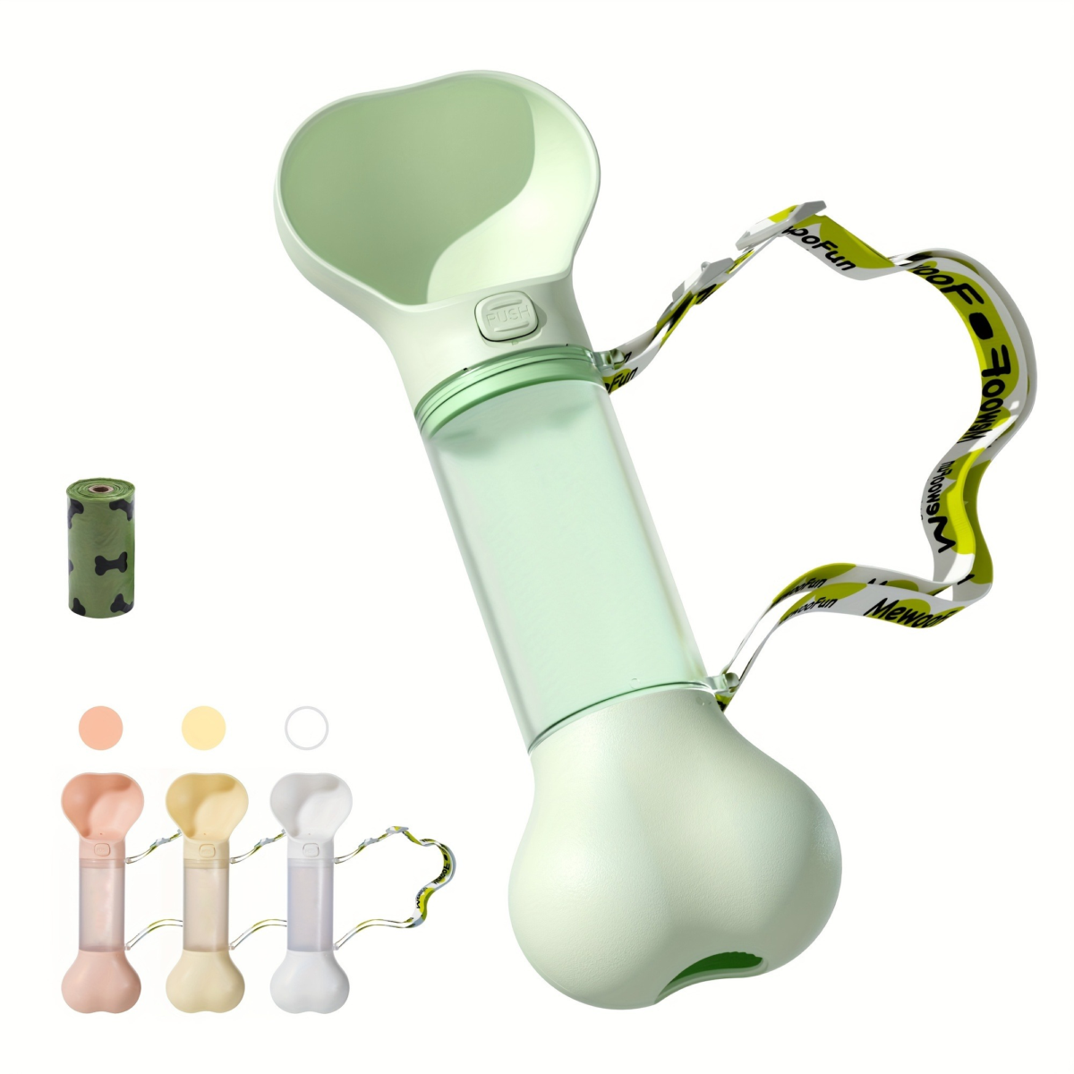 Portable Dog Water Bottle – Leak-Proof, Bone Design, Strap for Outdoor Hydration