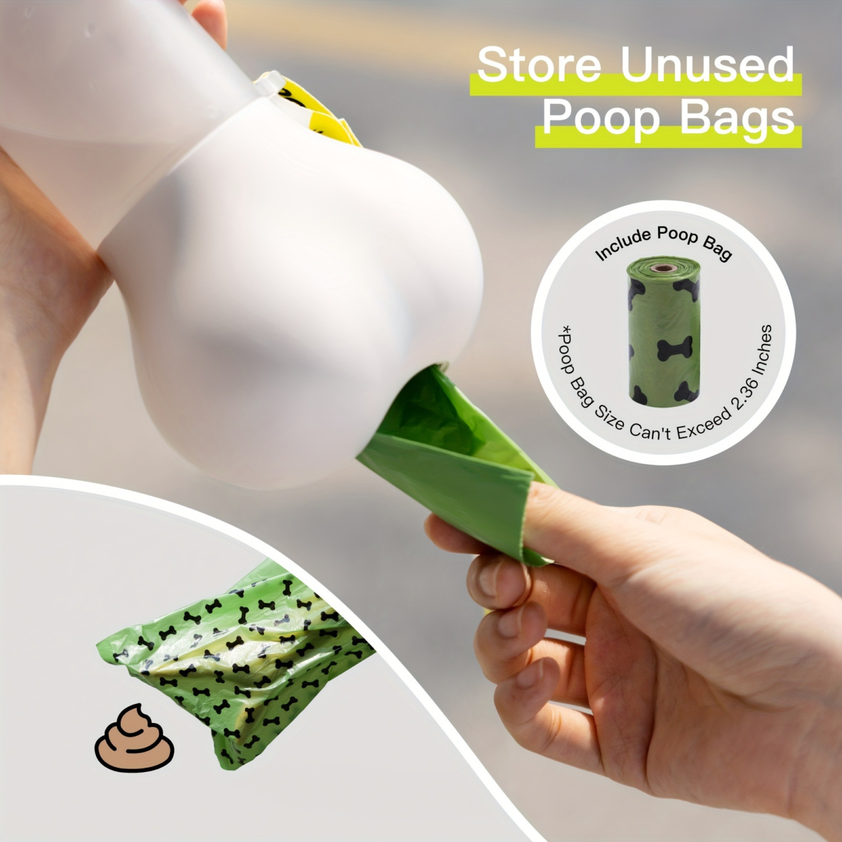 Portable Dog Water Bottle – Leak-Proof, Bone Design, Strap for Outdoor Hydration