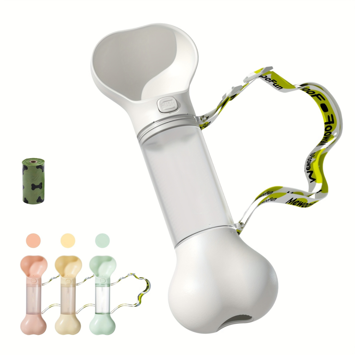 Portable Dog Water Bottle – Leak-Proof, Bone Design, Strap for Outdoor Hydration