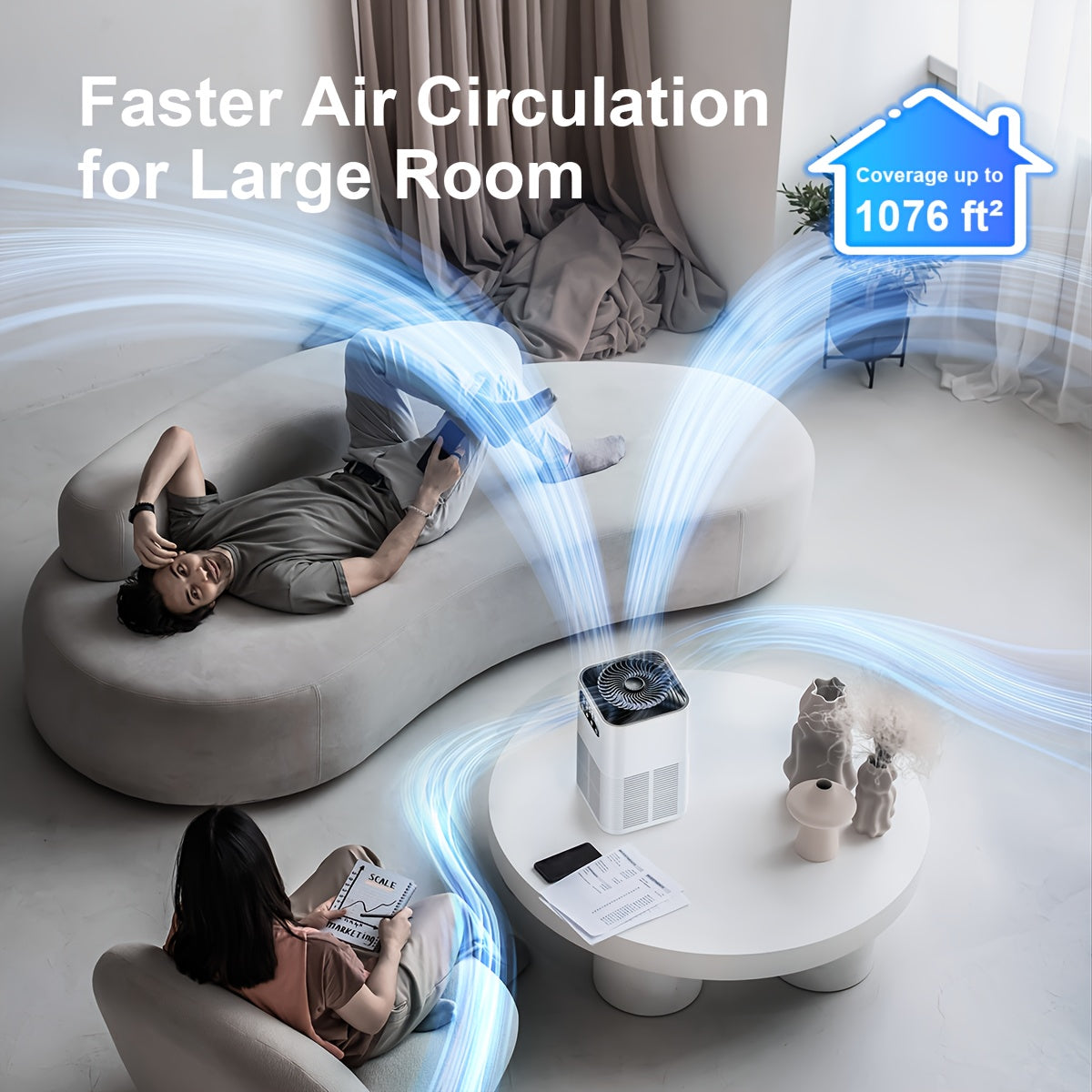 Pet-Friendly Air Purifier – Ultra Quiet 25dB, Removes Pet Hair & Odors