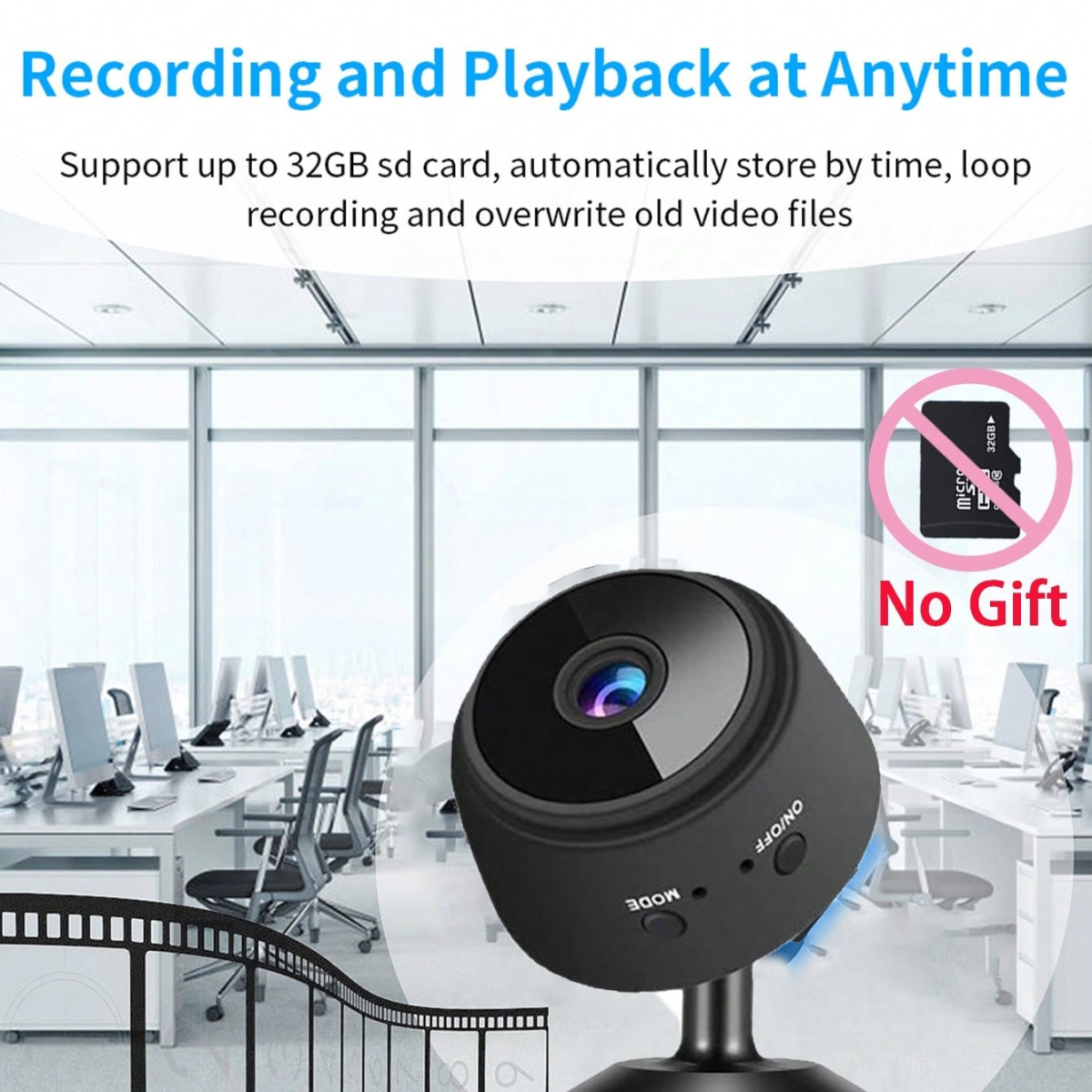 Smart Mini Camera - 1080P Monitoring with Night Vision & Motion Detection