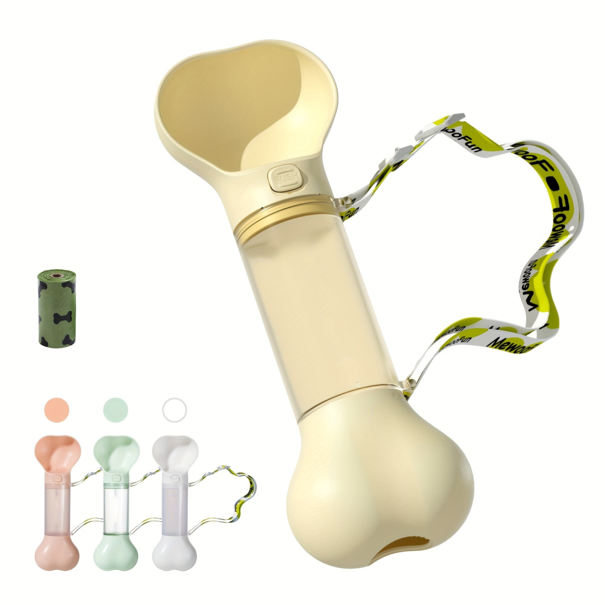 Portable Dog Water Bottle – Leak-Proof, Bone Design, Strap for Outdoor Hydration