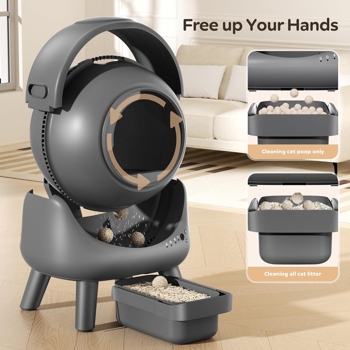 Automatic Litter Box - APP Controlled, Odor Elimination, Multi Cat Compatible
