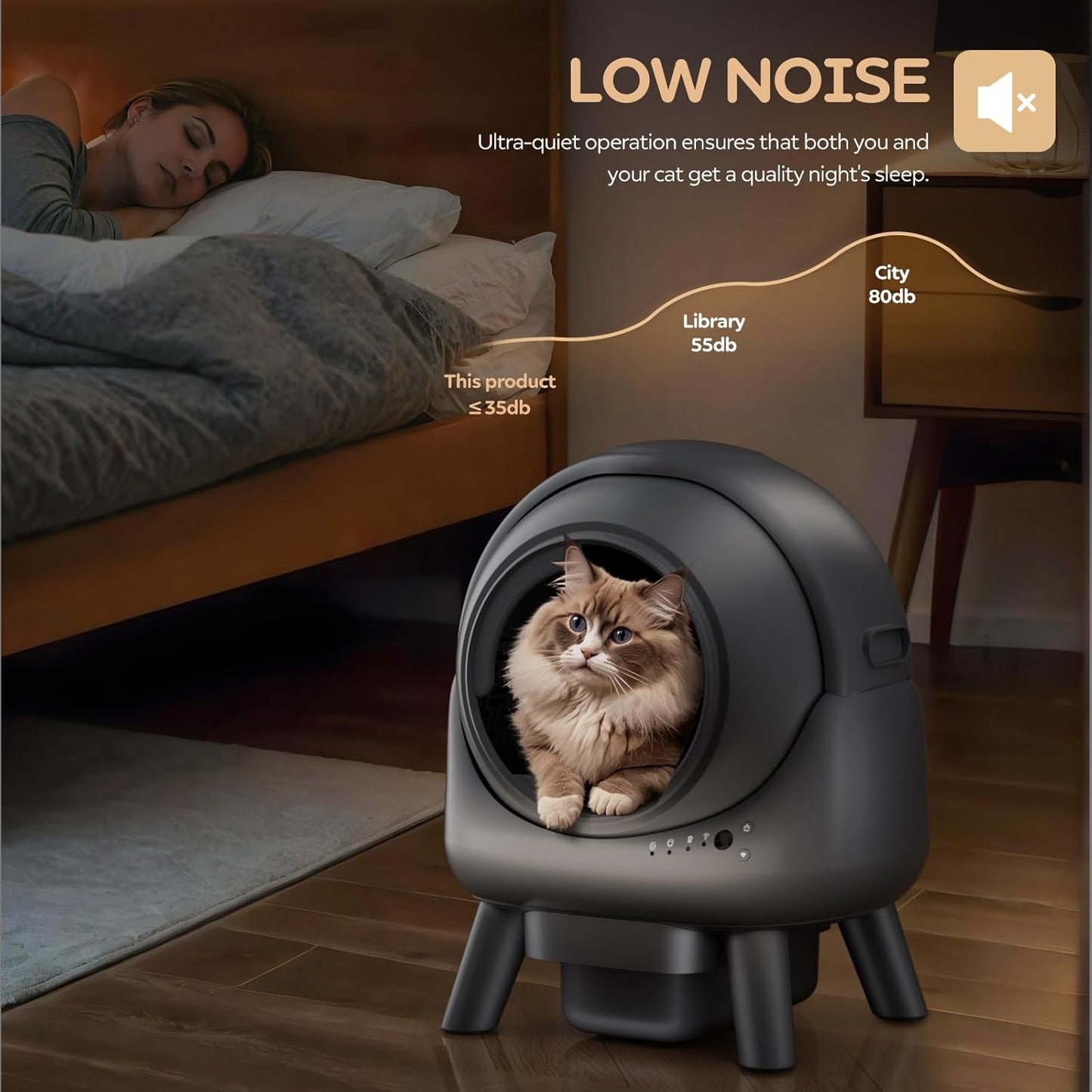 Automatic Litter Box - APP Controlled, Odor Elimination, Multi Cat Compatible