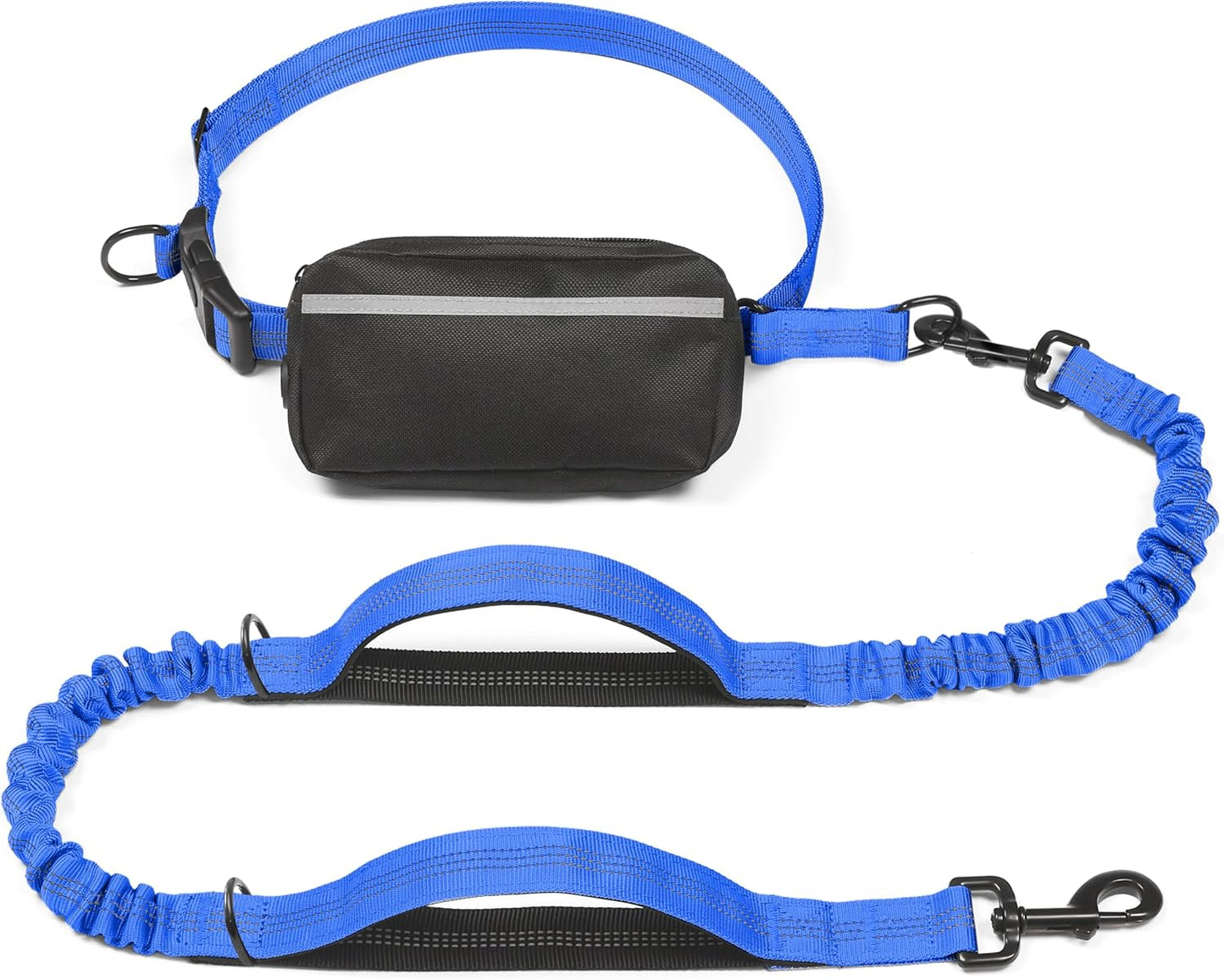 iYoShop Hands-Free Dog Leash with Zipper Pouch – Dual Padded Handles & Bungee for Walking, Jogging & Running