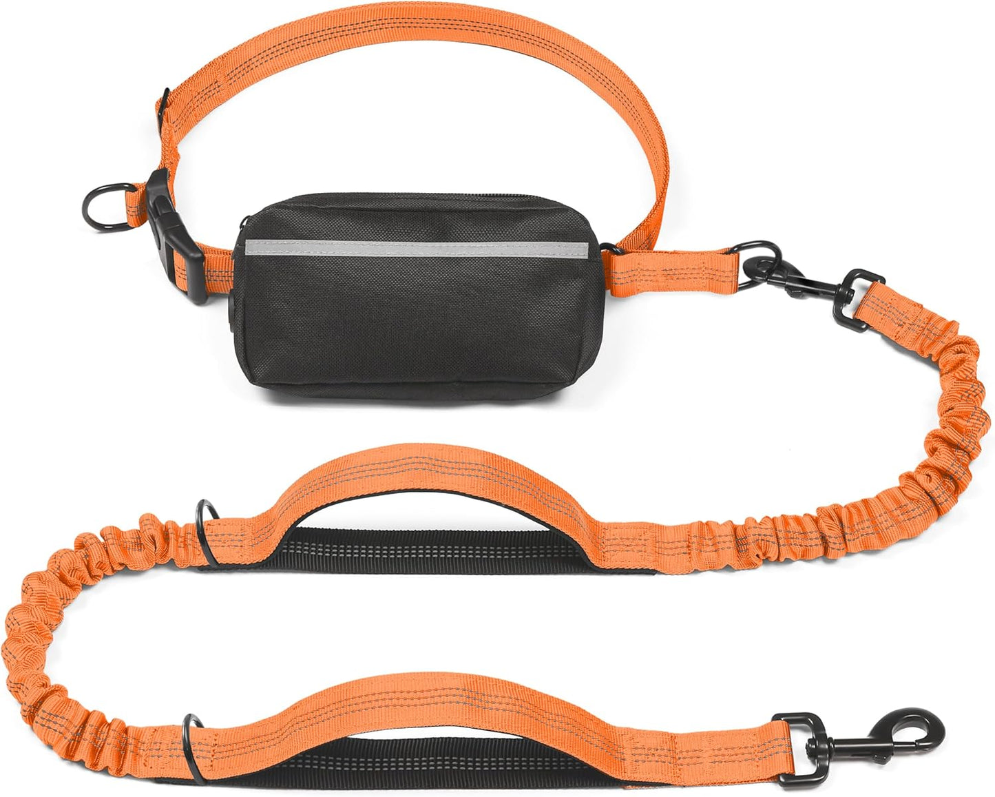 iYoShop Hands-Free Dog Leash with Zipper Pouch – Dual Padded Handles & Bungee for Walking, Jogging & Running