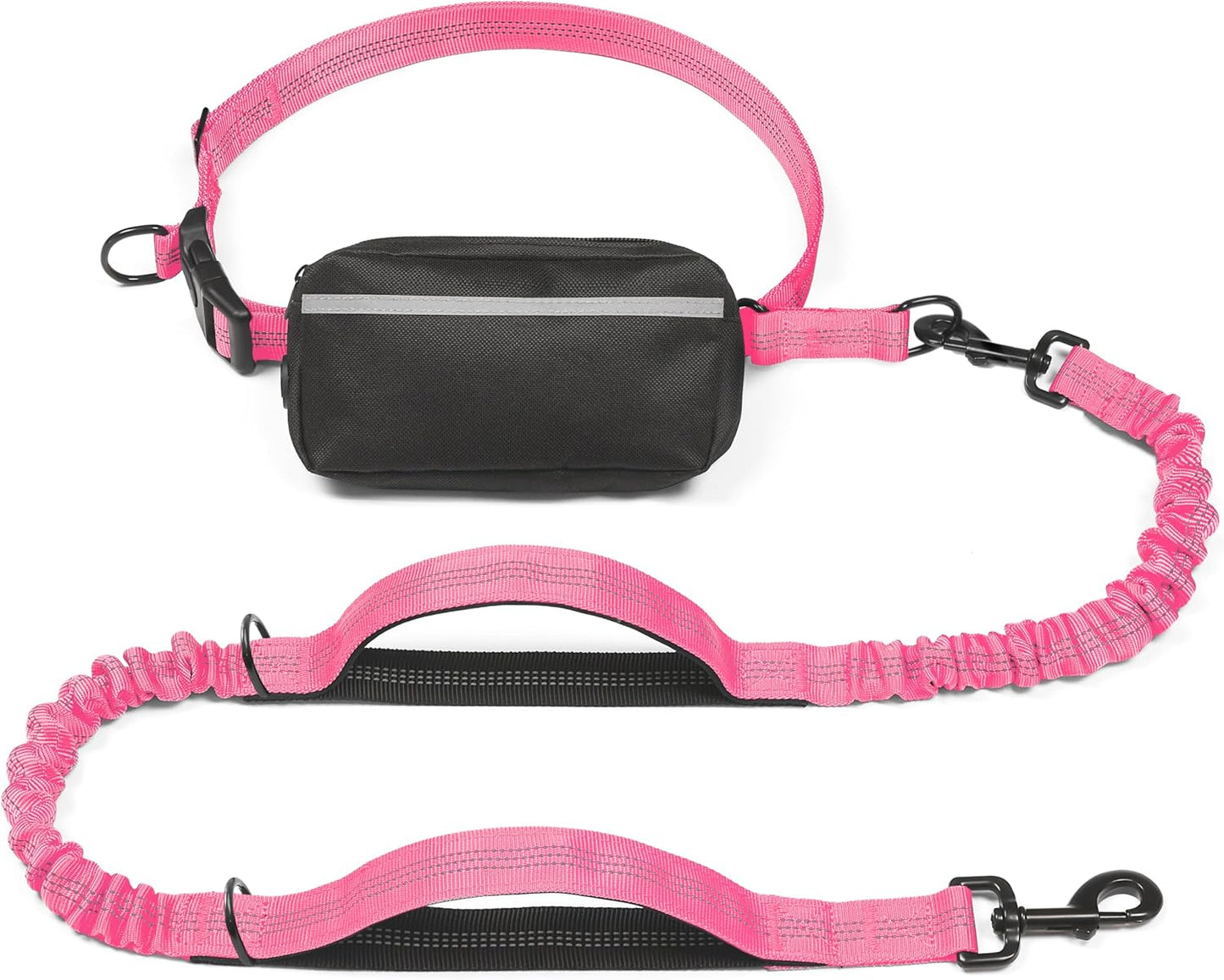 iYoShop Hands-Free Dog Leash with Zipper Pouch – Dual Padded Handles & Bungee for Walking, Jogging & Running
