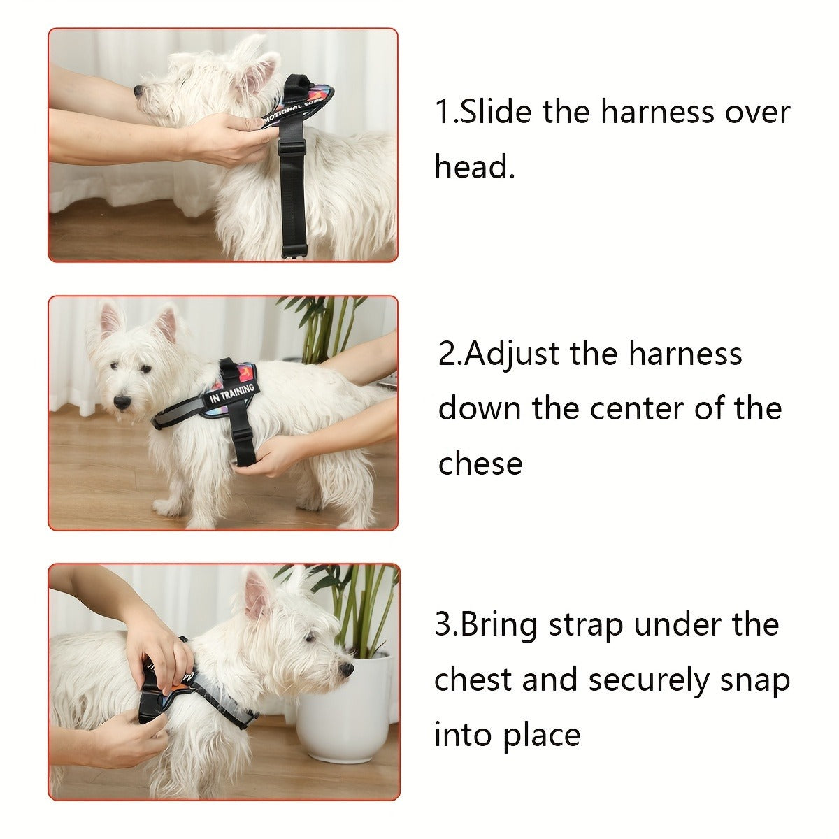 Night-Safe Reflective Dog Harness - No-Pull Design with Handle for Evening Walks & Training