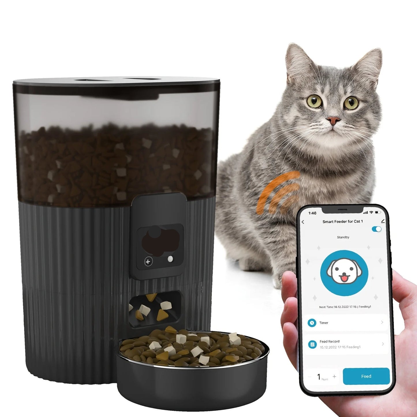 Auto Pet Feeder - WIFI Smart Cat & Dog Food Dispenser