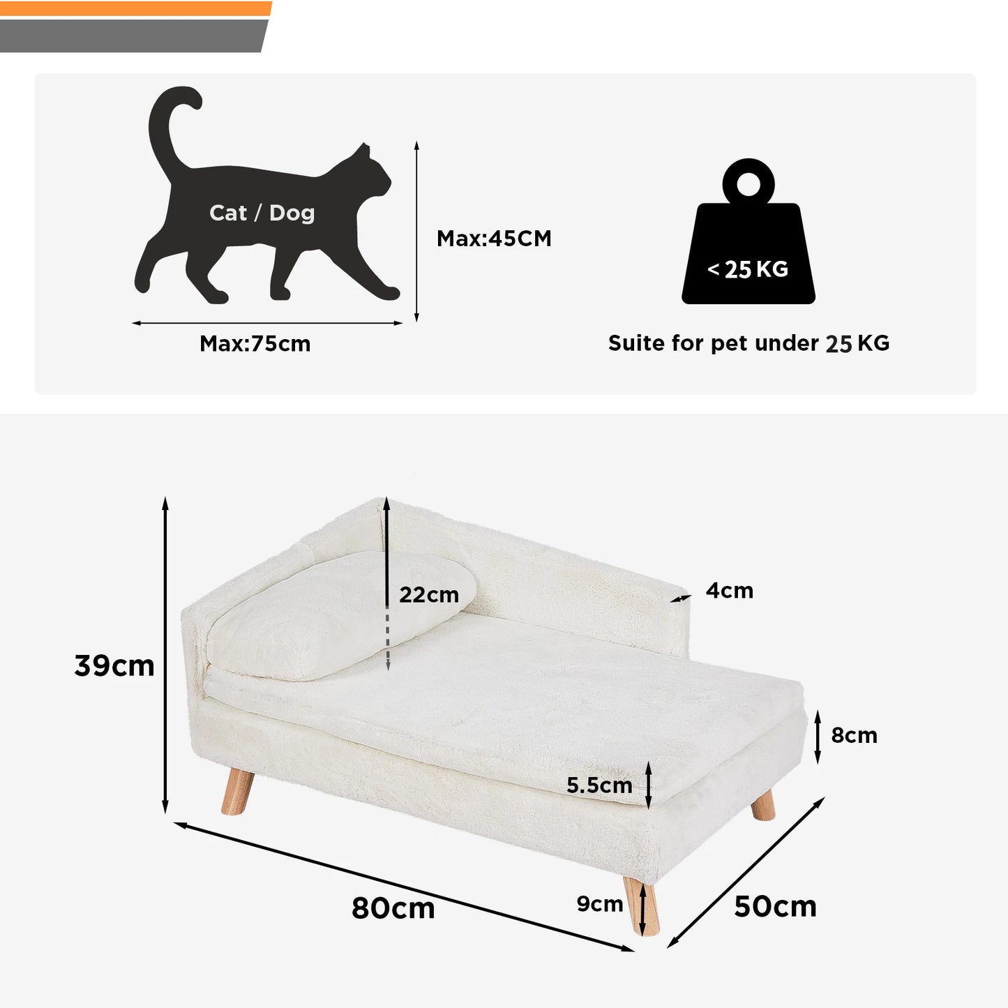 L-Shaped Plush Elevated Pet Bed