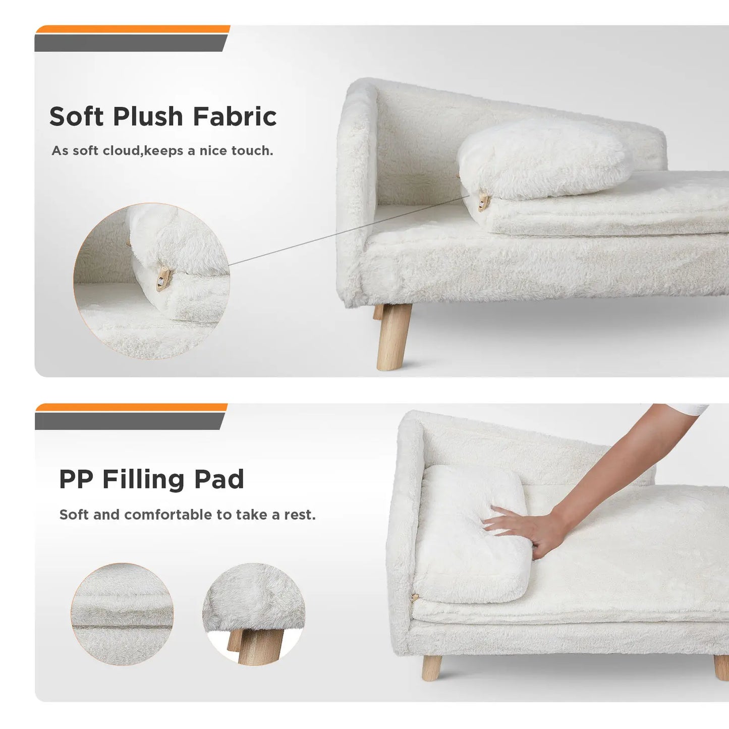 L-Shaped Plush Elevated Pet Bed