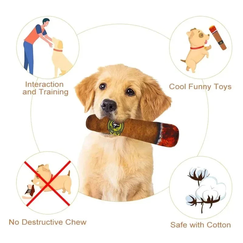 Fake Cigar Squeaky Plush Toy for Dog