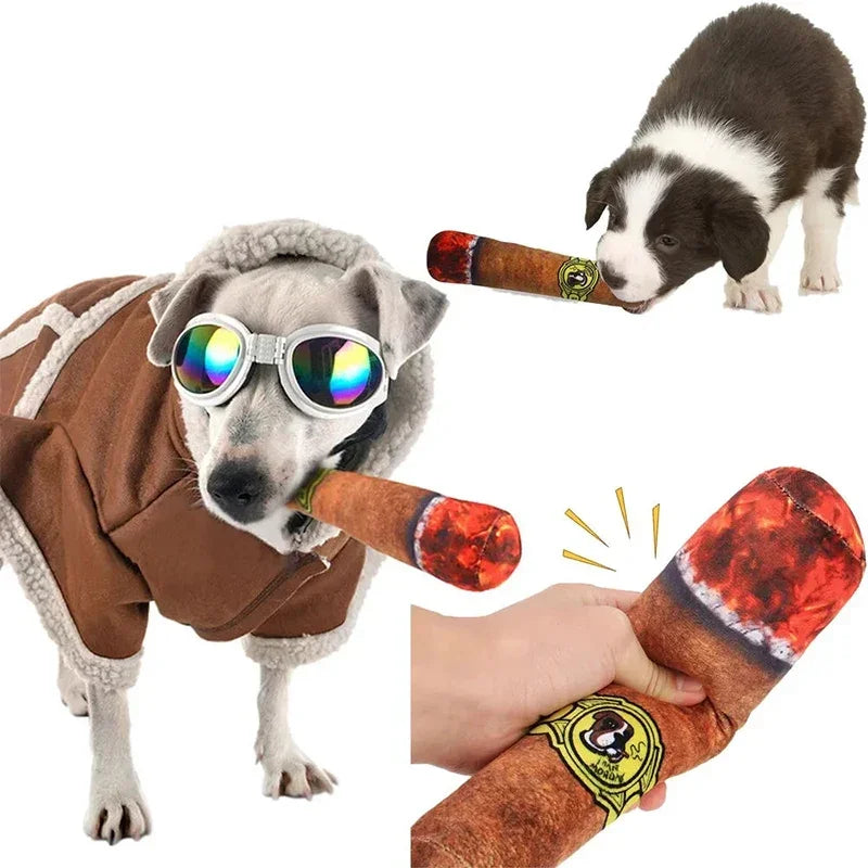 Fake Cigar Squeaky Plush Toy for Dog