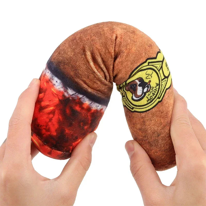 Fake Cigar Squeaky Plush Toy for Dog