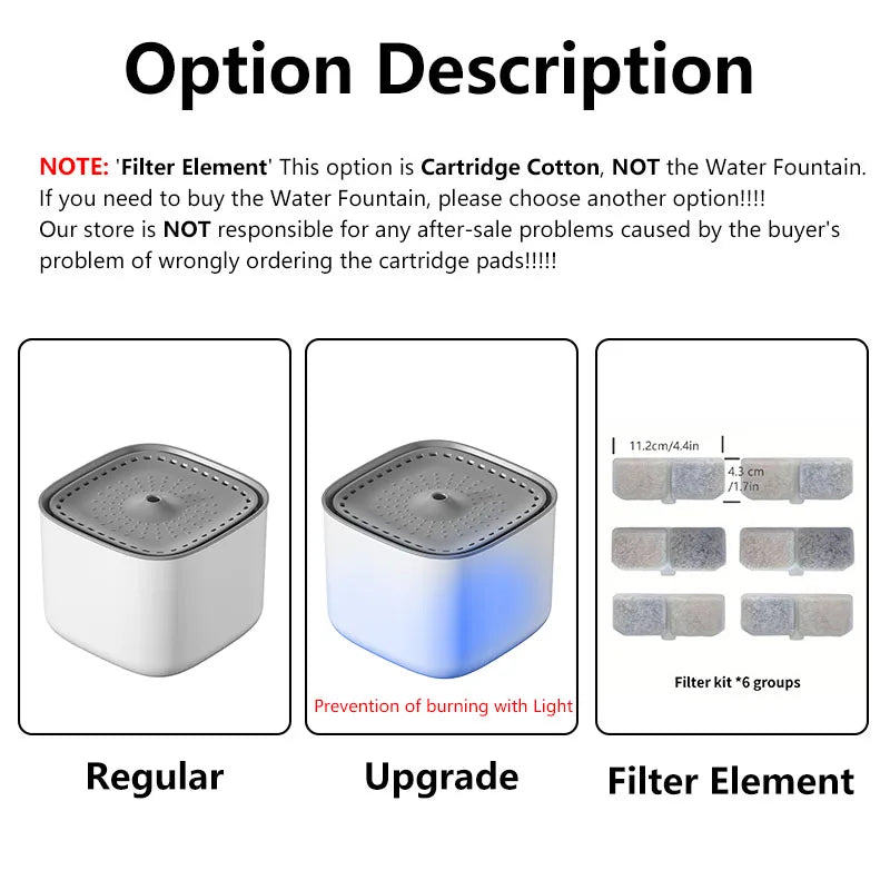 3L Filtered Water Fountain for Dogs & Cats - Ideal for Muti Pets Family