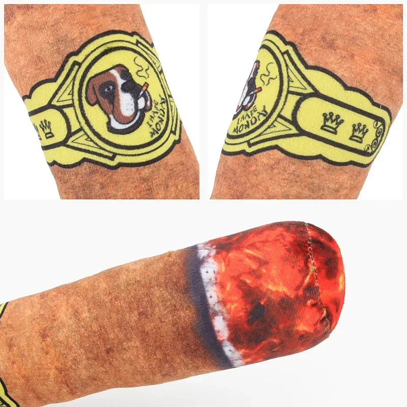 Fake Cigar Squeaky Plush Toy for Dog