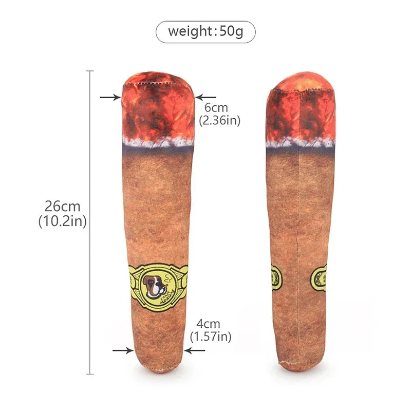 Fake Cigar Squeaky Plush Toy for Dog