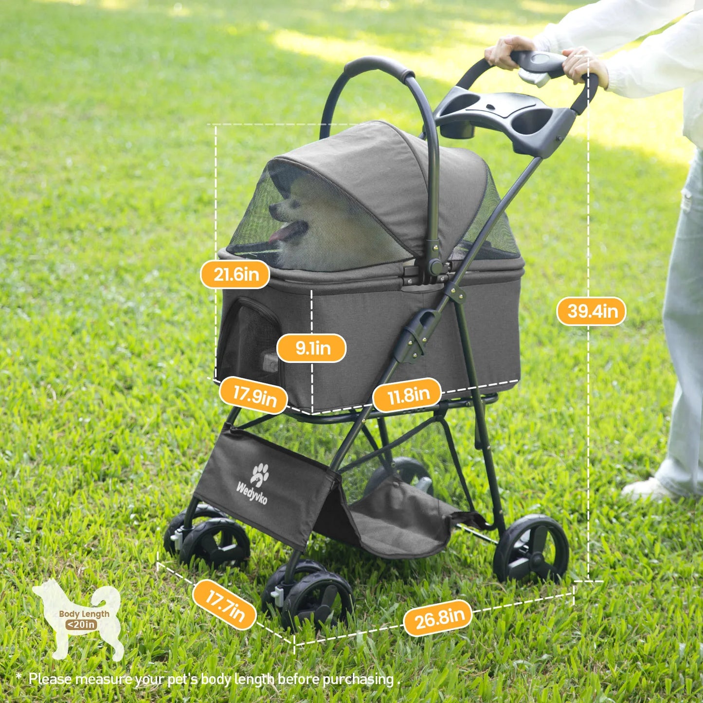 Luxury Detachable Pet Stroller - One-Click Folding