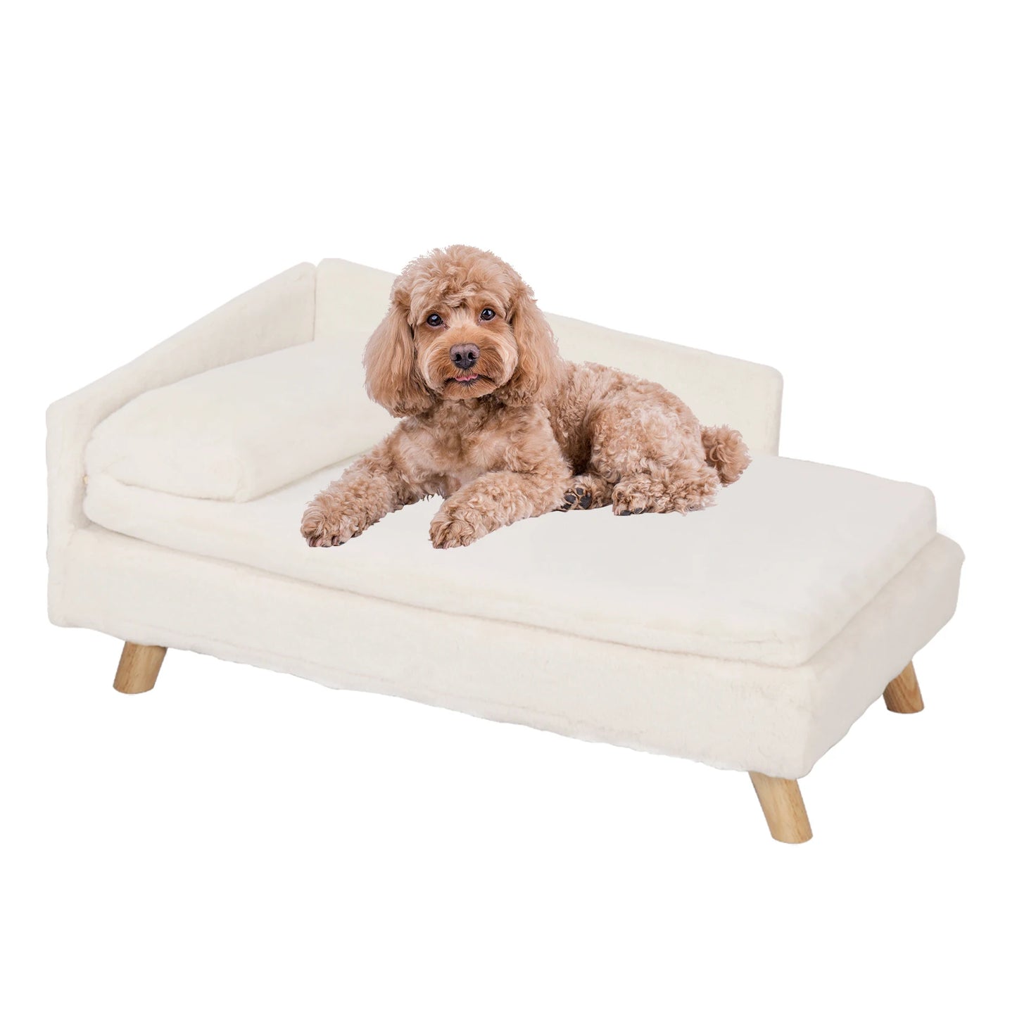 L-Shaped Plush Elevated Pet Bed