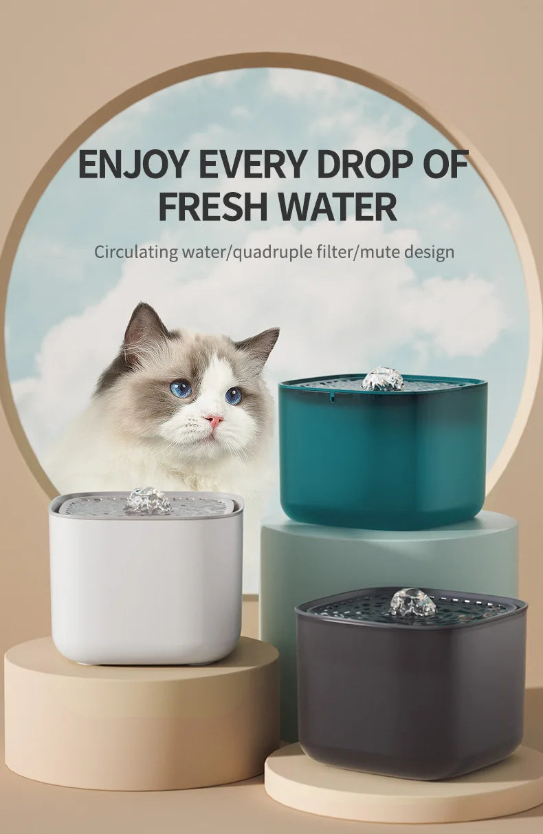 3L Filtered Water Fountain for Dogs & Cats - Ideal for Muti Pets Family