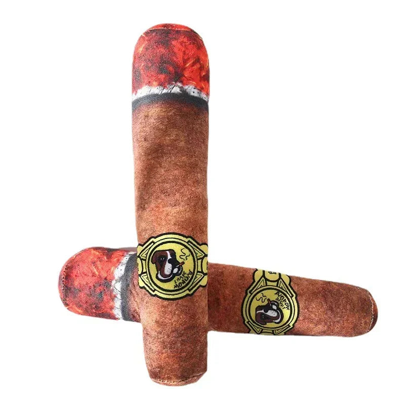 Fake Cigar Squeaky Plush Toy for Dog