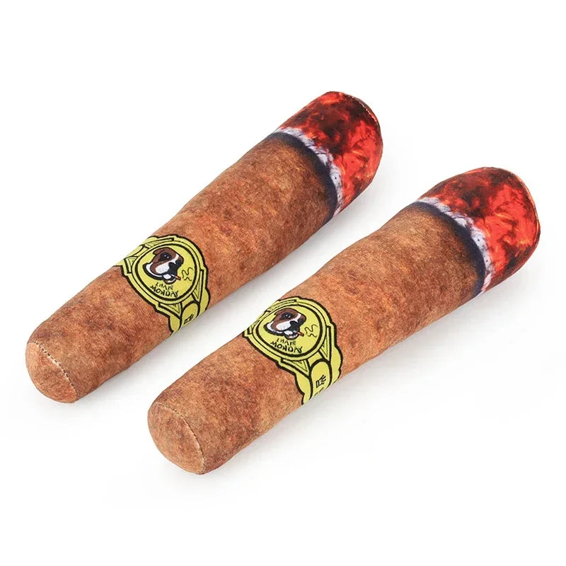 Fake Cigar Squeaky Plush Toy for Dog