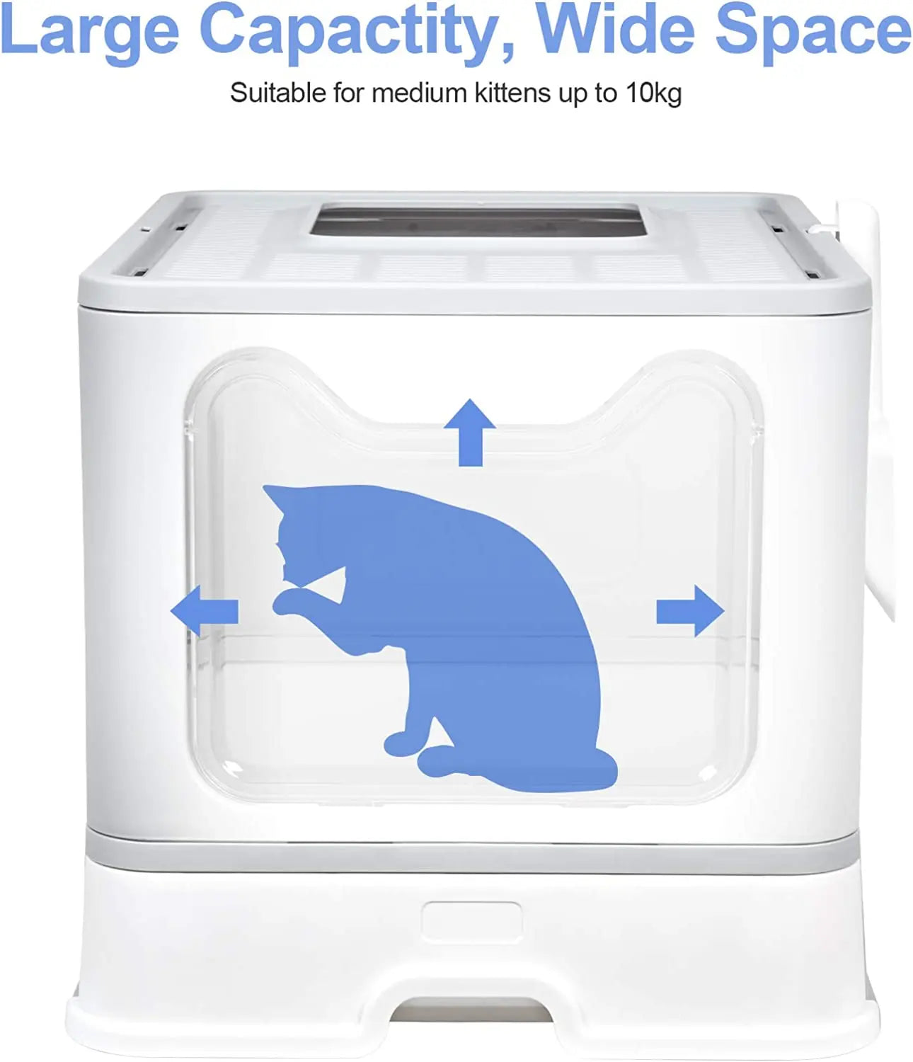 Foldable Semi-Closed Cat Litter Box with Drawer