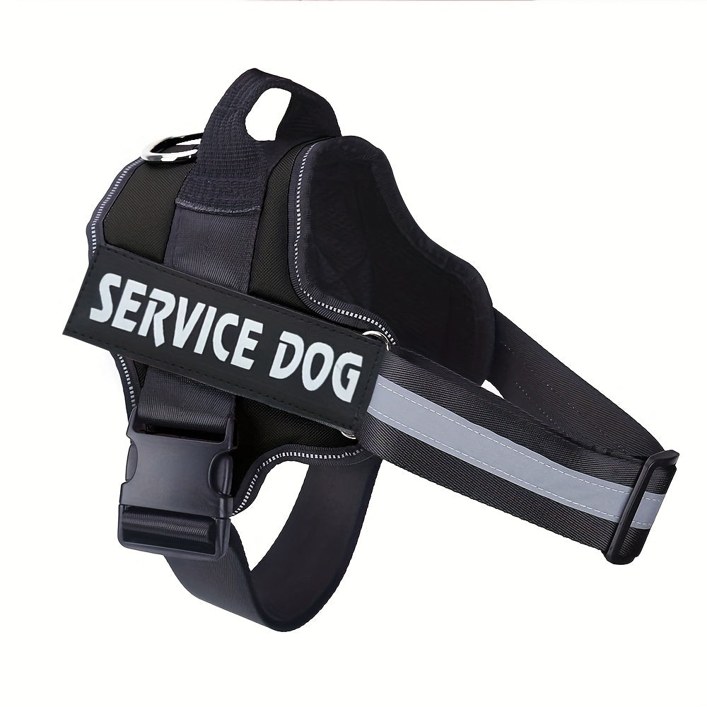 Night-Safe Reflective Dog Harness - No-Pull Design with Handle for Evening Walks & Training