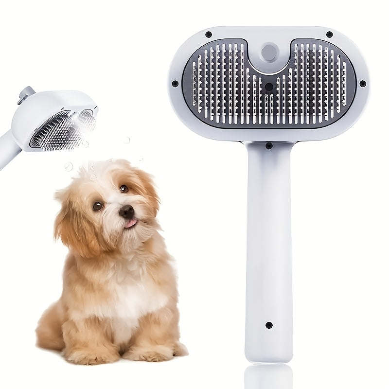 Pet Mist & Grooming Brush - Cat & Dog Brush with Stainless Steel Bristles, Efficient Hair Removal, USB Rechargeable