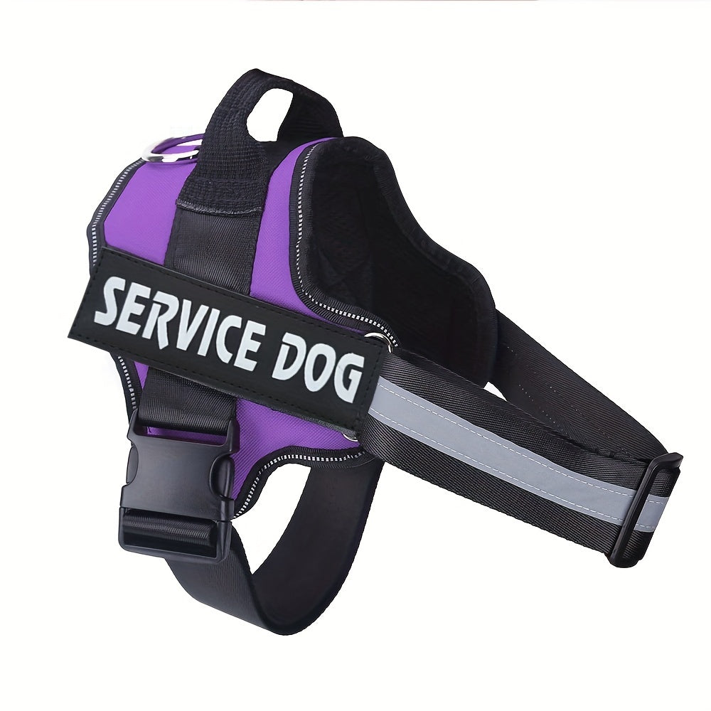 Night-Safe Reflective Dog Harness - No-Pull Design with Handle for Evening Walks & Training