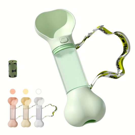 Portable Dog Water Bottle – Leak-Proof, Bone Design, Strap for Outdoor Hydration