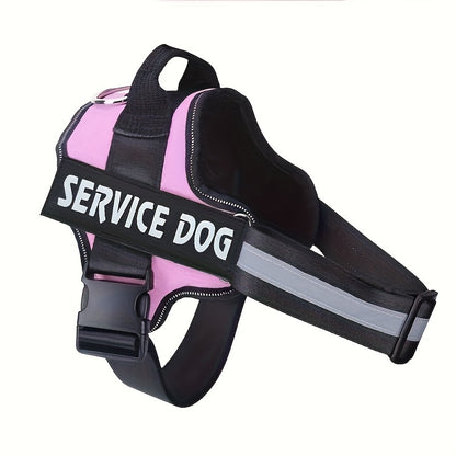 Night-Safe Reflective Dog Harness - No-Pull Design with Handle for Evening Walks & Training