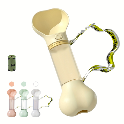 Portable Dog Water Bottle – Leak-Proof, Bone Design, Strap for Outdoor Hydration