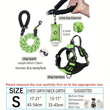 Adjustable Escape-Proof Dog Harness Set for Medium & Large Dogs