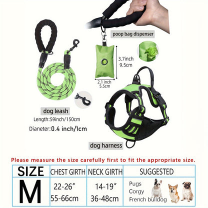 Adjustable Escape-Proof Dog Harness Set for Medium & Large Dogs