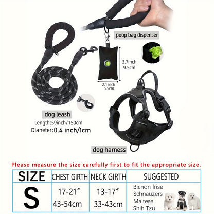 Adjustable Escape-Proof Dog Harness Set for Medium & Large Dogs
