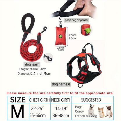 Adjustable Escape-Proof Dog Harness Set for Medium & Large Dogs
