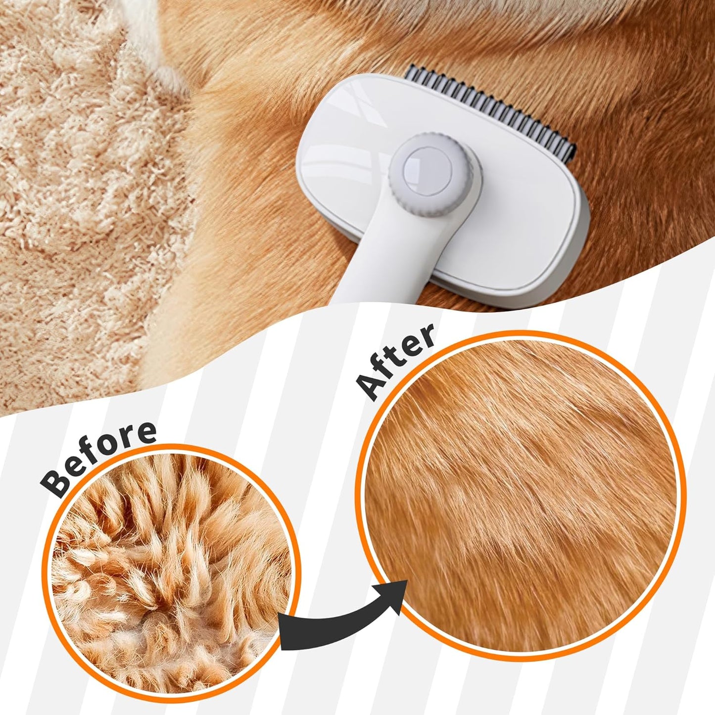 2-in-1 Self-Cleaning Slicker Brush – Grooming & Shedding Tool for Dogs & Cats, Ideal for Long & Short Hair
