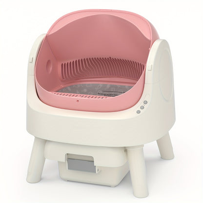 Self-Cleaning Cat Litter Box for Multiple Cats – Odor-Free Waste Disposal includes Trash Bags