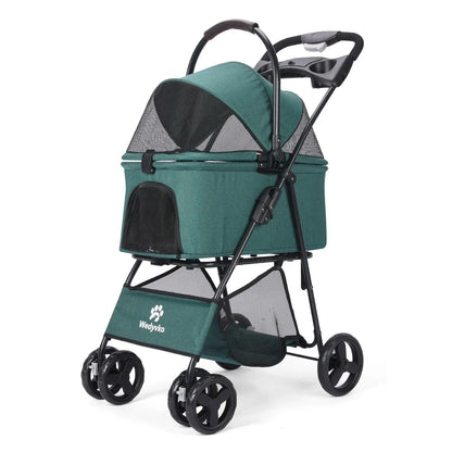 Luxury Detachable Pet Stroller - One-Click Folding