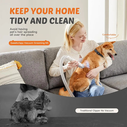 Professional Pet Grooming Vacuum Kit with Dog Clipper & Tool Set
