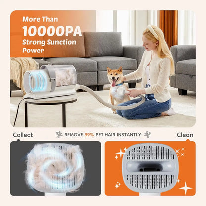 Professional Pet Grooming Vacuum Kit with Dog Clipper & Tool Set
