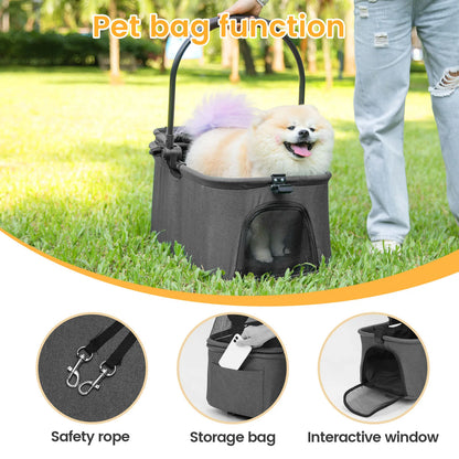 Luxury Detachable Pet Stroller - One-Click Folding