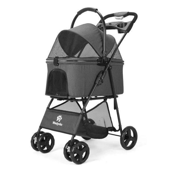 Luxury Detachable Pet Stroller - One-Click Folding