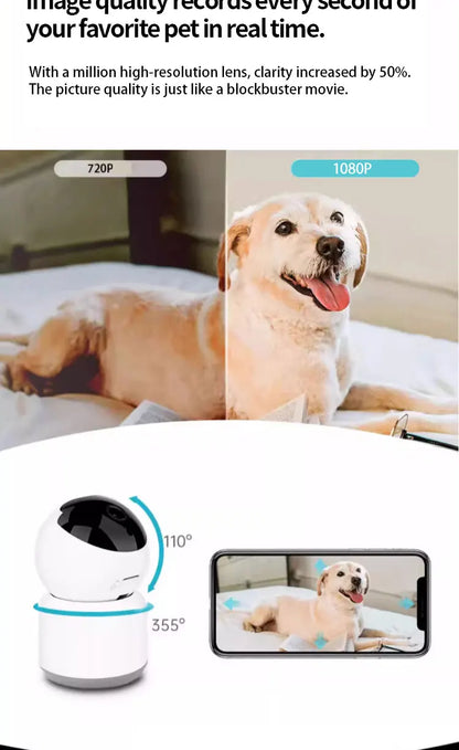 AI Intelligent Detection Pet Smart Camera - 1080P Voice Control