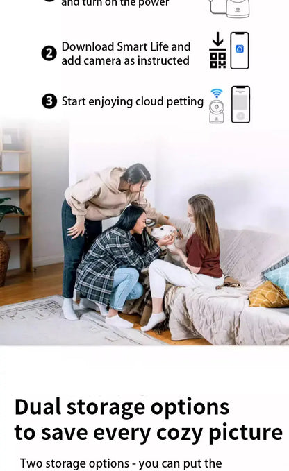 AI Intelligent Detection Pet Smart Camera - 1080P Voice Control
