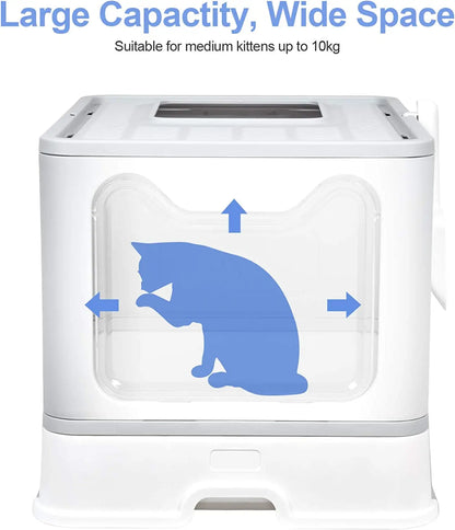 Foldable Semi-Closed Cat Litter Box with Drawer