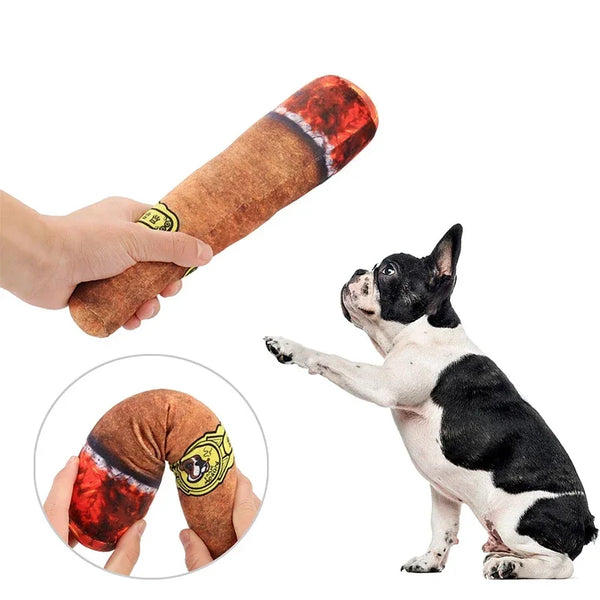 Fake Cigar Squeaky Plush Toy for Dog